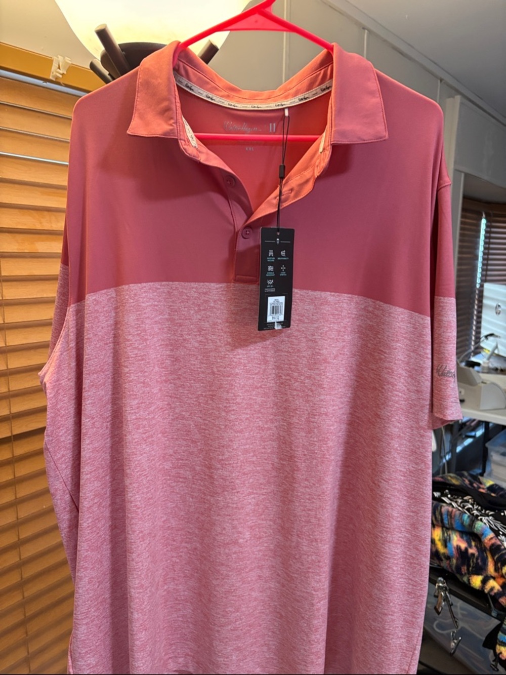 Walter Hagen Coral and Pink Golf Polo